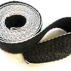 Black and White Cotton Herringbone Webbing