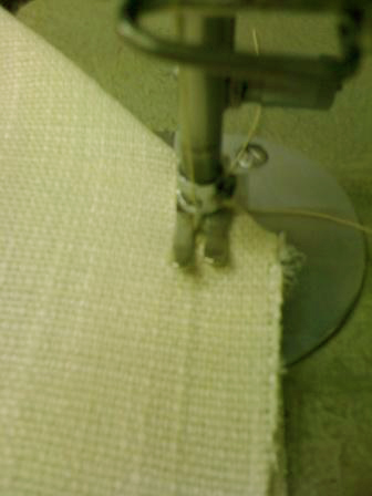 Corner being sewn