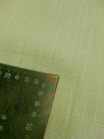 Fabric marked with cutting line and sewing line with right angle