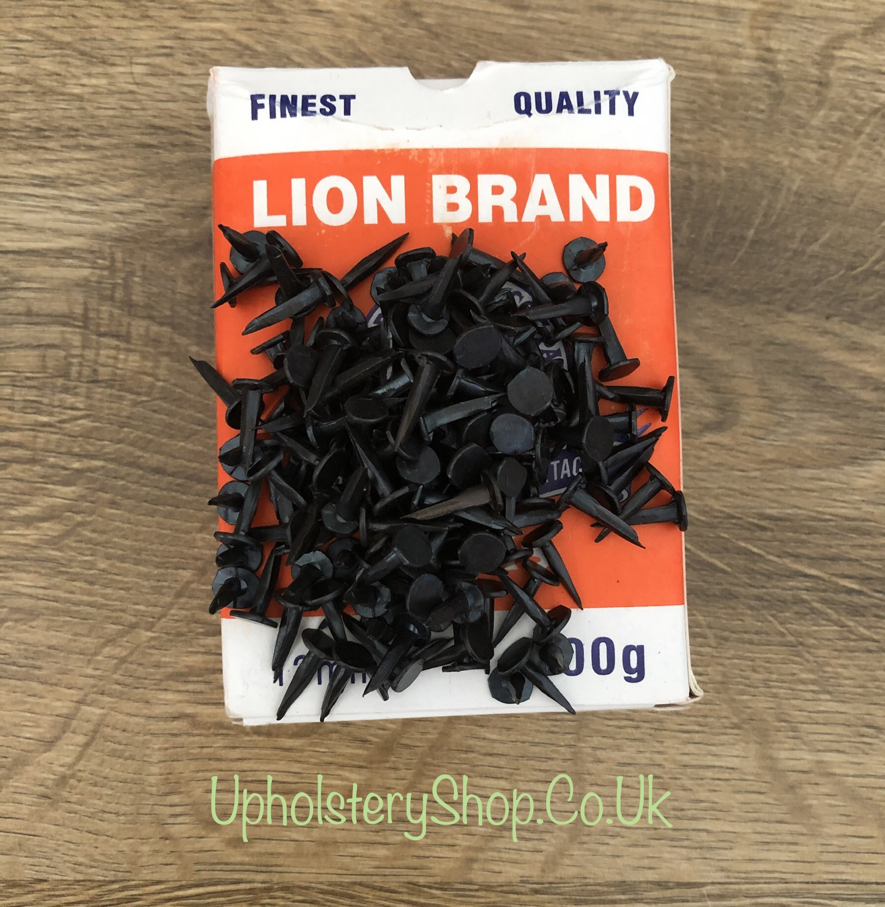 1/2 kg Lion Brand Tacks / Pin Nails for Carpets Blued 25mm Fine Upholstery
