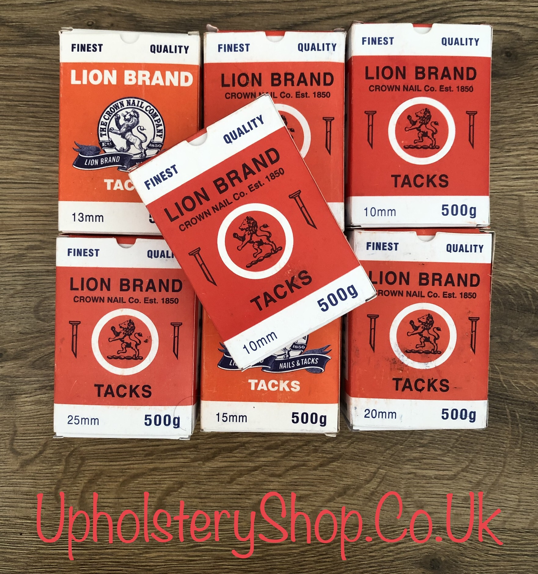 Upholstery 25mm Fine 1/2 kg Lion Brand Tacks / Pin Nails for Carpets Blued