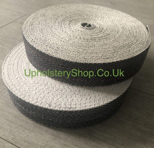 2" Black & White Herringbone Webbing <small>(Standard)</small> - Image 3